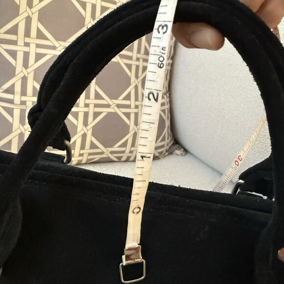 Urban Outfitters Suede Speedy Satchel Crossbody Convertible Leather Black NEW - Picture 13 of 16